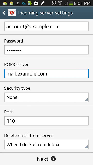 Configure Samsung Galaxy Note 3 for email