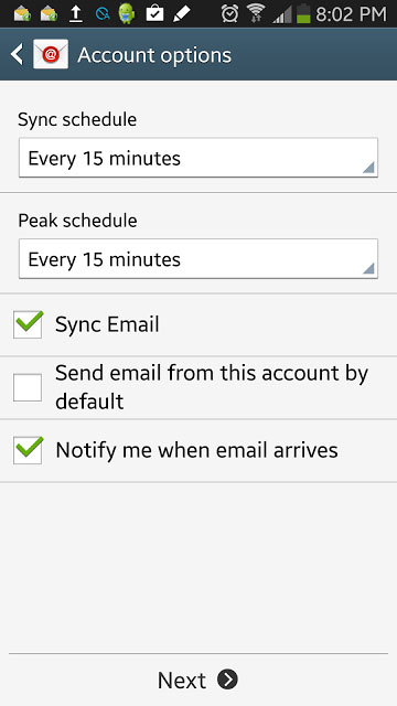 Samsung Galaxy Note 3 Email Configuration