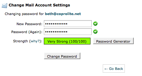 cPanel password generator