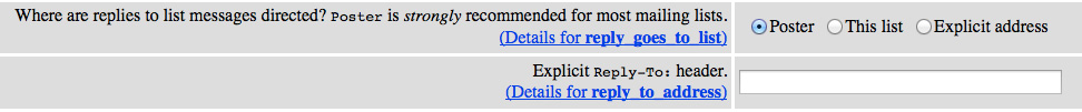 Mailman list replies